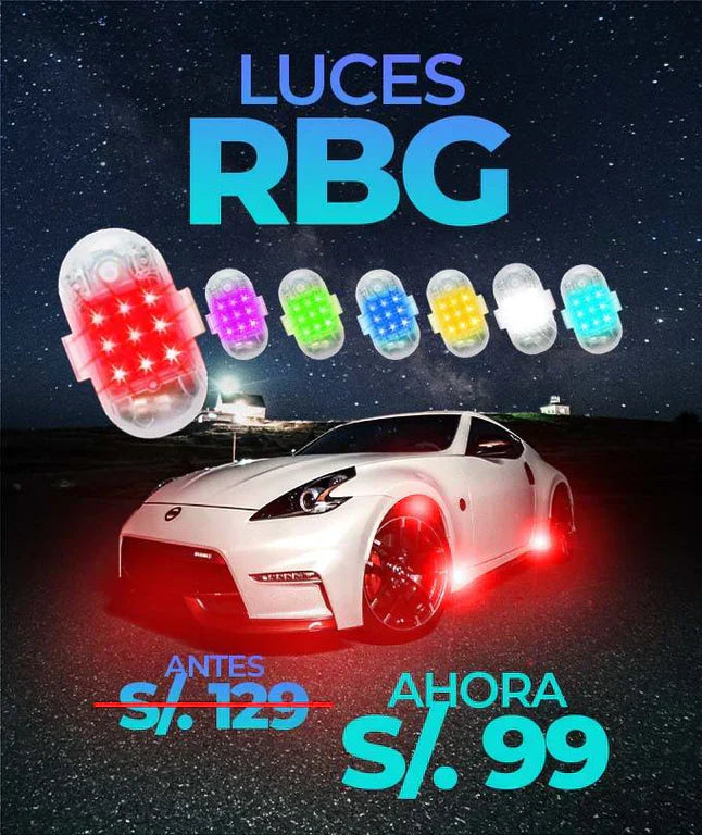 PACK DE 2 LUCES RGB PARA AUTOS Y MOTO